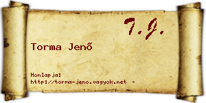 Torma Jenő névjegykártya